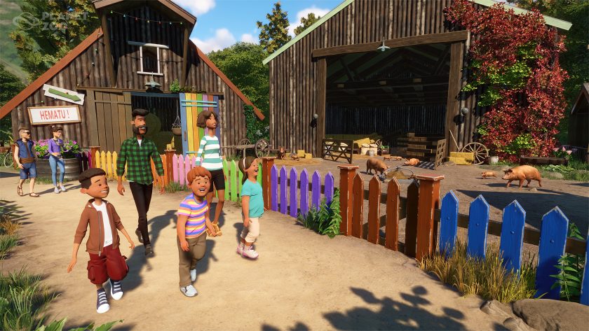 Planet Zoo Barnyard Animal Pack - Guests enjoying animals